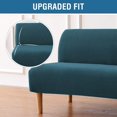 thumbnail image 3 of Armless Futon Cover Stretch Sofa Bed Slipcover Protector Elastic Feature Rich Textured High Spandex Small Checks Jacquard Fabric Futon Cover, Machine Washable, 3 of 7