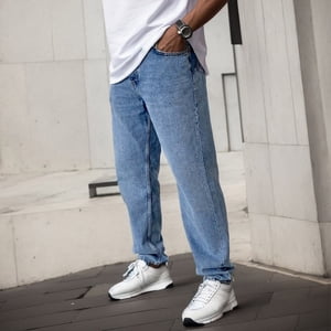 Men's Jeans Fly Fashion Pocket Denim Casual Straight Zipper Trousers for Men Solid Everyday Jeans with Classic Design Durable Comfort and Versatile Style