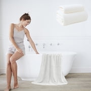 Soft Linen Bath Towel Set - Highly Absorbent Towels for Adults, Quick-Drying & Durable, Machine Washable, White, JKODE