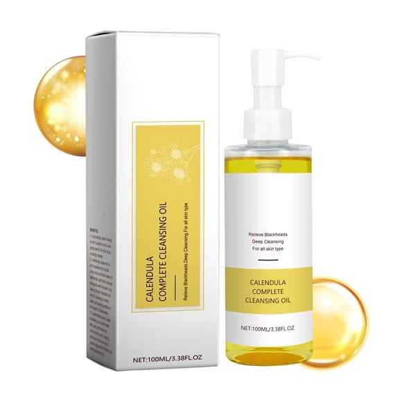 Pompotops Liquidation de Produits de Beauté, Cadeaux Beauté pour Femmes, Huile Démaquillante Calendula Rafraîchissante Douce Nettoyage en Profondeur Lotion Démaquillante Crème Visage et Lèvres Démaquillant Yeux et Lèvres 100 ml