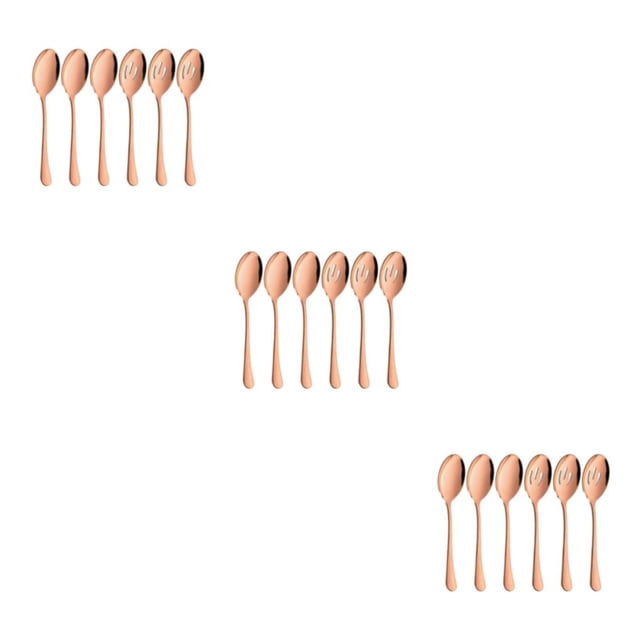 Youkk Ensemble de 6 Pcs Cuillères de Service Durables en Acier Inoxydable Ensembles pour Acier Inoxydable Durable Ensemble Cuillères en Acier Inoxydable Or Rose 3Ensemble