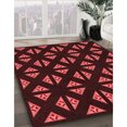 thumbnail image 3 of Ahgly Company Machine Washable Indoor Round Transitional Fire Brick Red Area Rugs, 5' Round, 3 of 7