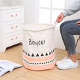 thumbnail image 1 of stanreset Cotton Fabric Storage Basket Organizer with Handles Foldable Waterproof Laundry Hamper Bucket for Desktop Household Organizer, 1 of 6