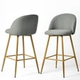 thumbnail image 3 of Homy Casa Grey Upholstered Counter Height Bar Stools, Set of 2, 3 of 9