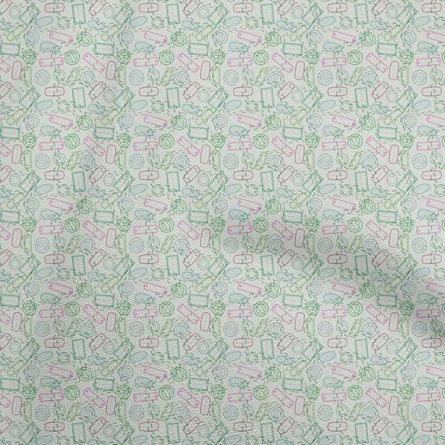 oneOone Cotton Poplin Light Green Fabric Travel Craft Projects Decor Fabric Printed By The Yard 42 Inch Wide