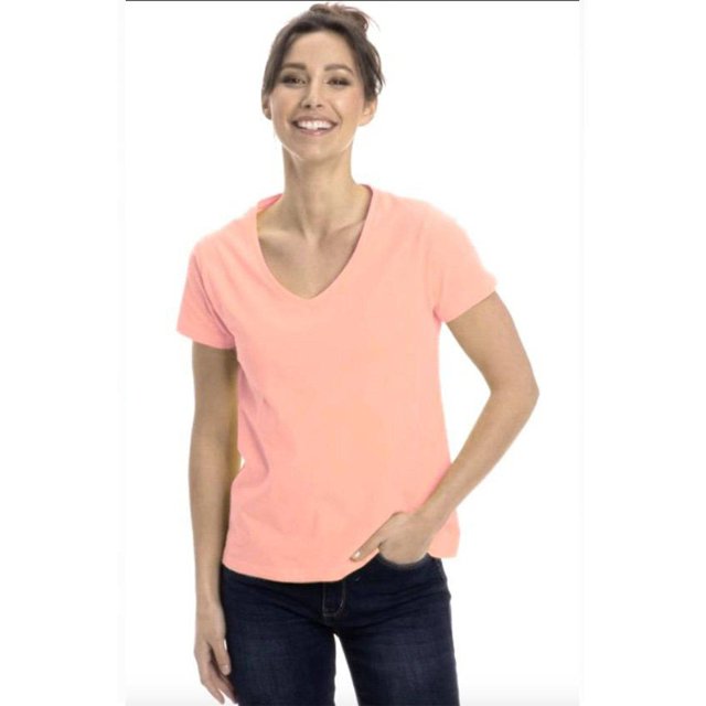 Sierra Socks T-Shirts à Col en V pour Femmes (TG, Saumon)
