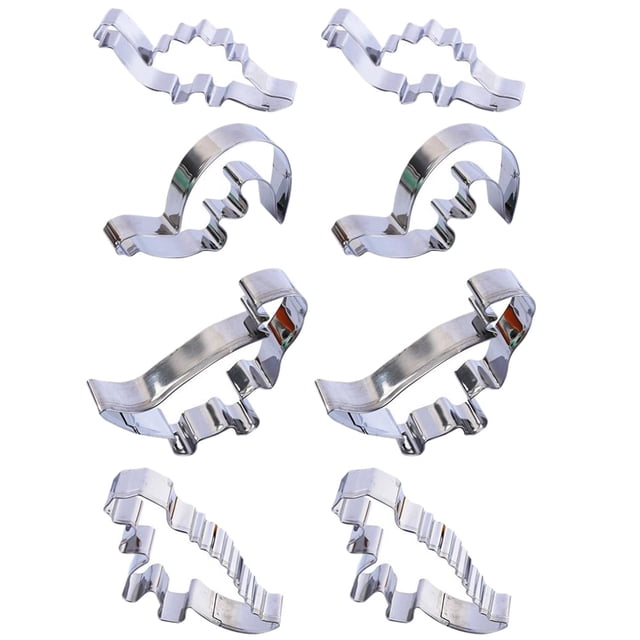 Miangastore 8Pcs Stainless Steel Cookie Cutters Dinosaur Shape Biscuit Molds Baking Tools