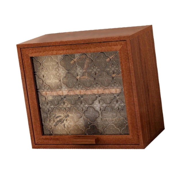 veasfak Wooden Desktop Display Cabinet Rustic Display Case for Toys Tea Sets Bedroom