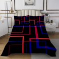 thumbnail image 1 of YST Abstract Square Bedspread Twin Size Black and Navy Red Quilt Set, Rectangle Minimalism Coverlet Set Modern Geometric Bedding Set for Boys Girls, Contemporary Aesthetic Bed Cover, 1 of 5