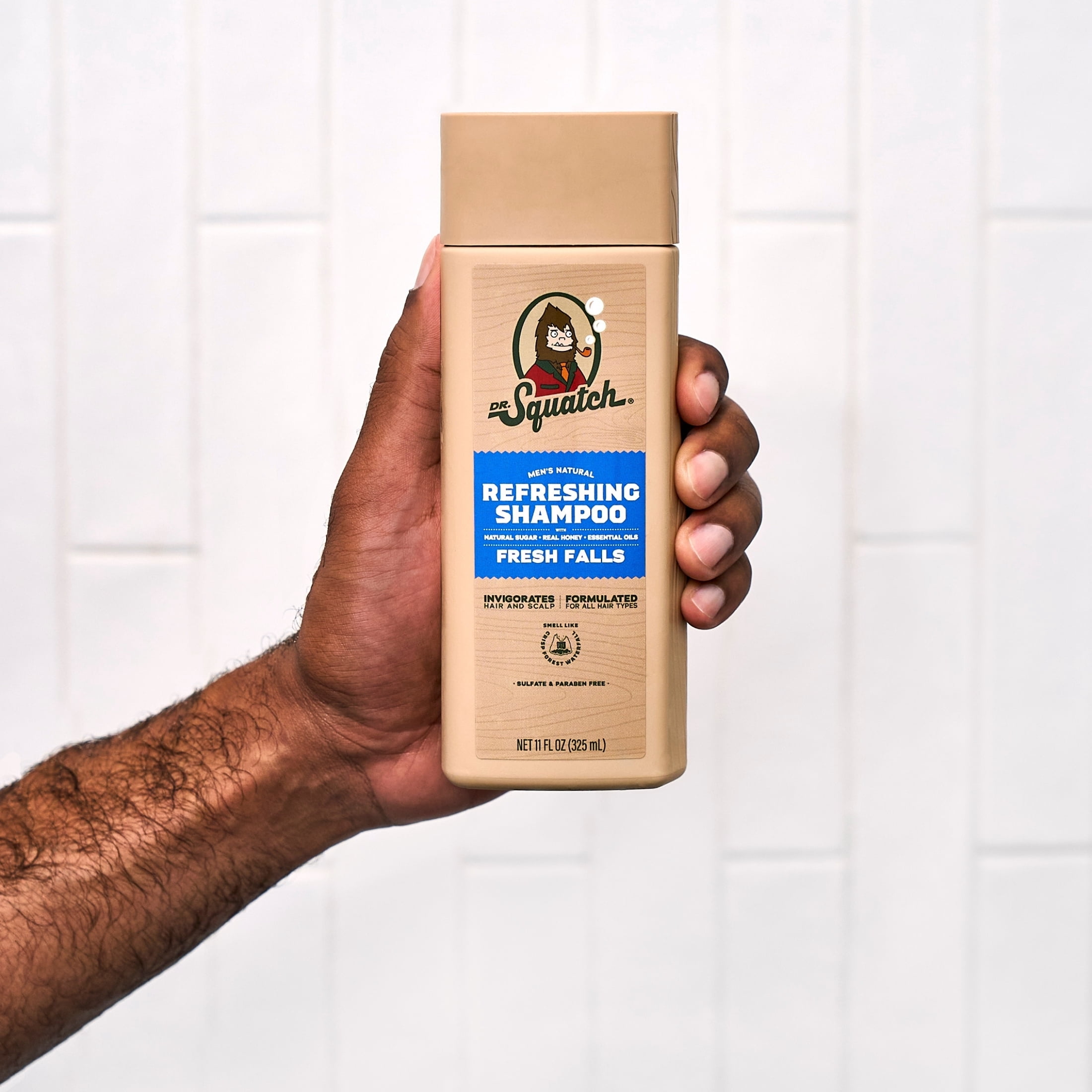 Dr. Squatch Fresh Falls Moisturizing Hair Shampoo Natural Shampoo for Men, 11 fl oz