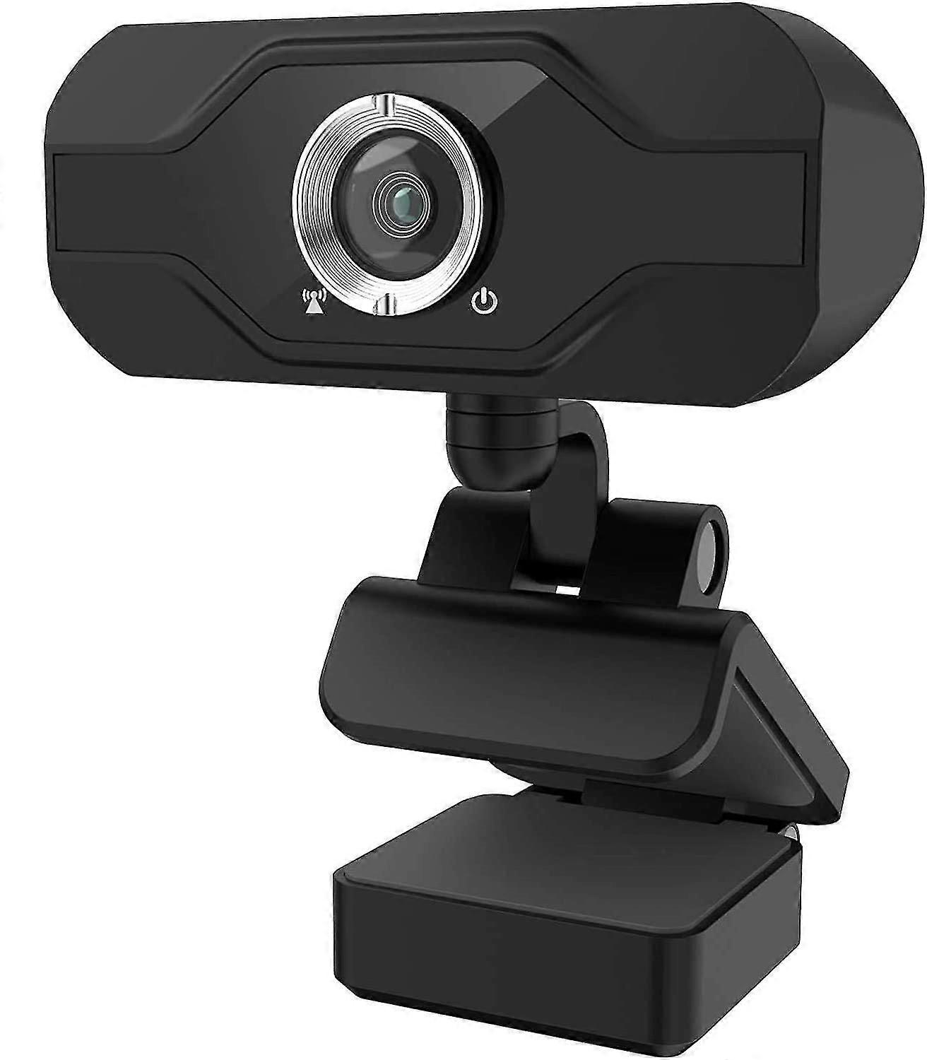 PC webcam with 1080P microphone, plug-and-play USB webcam with privacy cover, suitable for desktop and laptop meetings, Zoom, Skype, Facetime, Windows