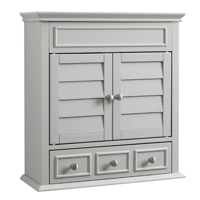 Crosley Lydia Armoire à Pharmacie Murale avec Tiroir de Rangement, Gris