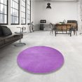 thumbnail image 4 of Ahgly Company Tapis de Zone Rond d'Intérieur Lavable à la Machine, Transitionnel, Violet Violet, 3 Pieds Rond, 4 of 7