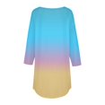 thumbnail image 5 of Pxiakgy Vente Chaude!! T-Shirts à Manches Longues Col Rond pour Femmes Printemps Automne Tie Dye Hauts Amples Tunique Décontractée Blouse Col Printemps Tunique Imprimée Décontractée T-Shirts Trois Quarts Hauts pour Femmes Bleu Ciel L, 5 of 5