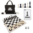 thumbnail image 1 of WE Games Travel Tournament Chess Set, 20 inch Roll Up Vinyl Chess Board with Storage Bag, 1 of 11