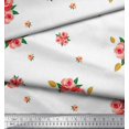 thumbnail image 3 of Soimoi Toile de Popeline de Coton Feuilles & Fleurs Roses Imprimés par Yard 56 Pouces de Large, 3 of 3