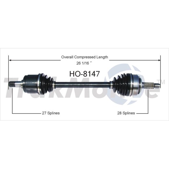 Fits 2002-2006 Honda CR-V TrakMotive CV Axle Shaft HO-8147 Premium; OEM Replacement