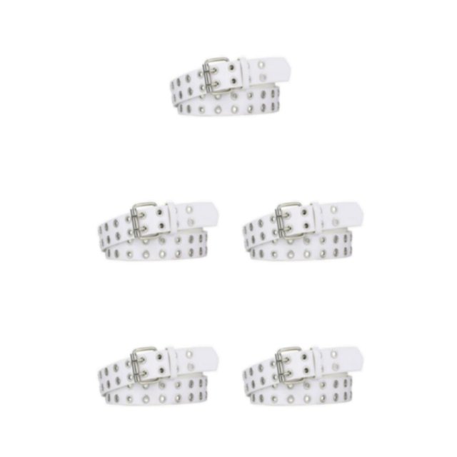 Baohd Ceinture Boucle en Alliage All Trend pour Jeans de Travail Résistant aux Rayures Punk Pin Blanc 110cm 5Set