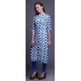 thumbnail image 4 of Bimba Printed Straight Kurtis For Women Button Down Mandarin Indian Tunic X-Large, 4 of 6