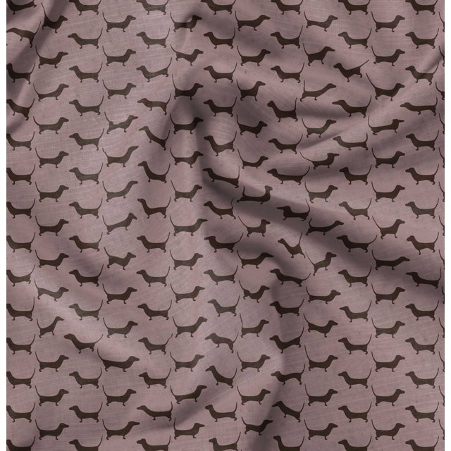 Soimoi Tissu Poly Georgette Tissu à Imprimé Teckel au Mètre 42 Pouces de Large