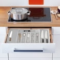 thumbnail image 4 of Dvkptbk Expandable Silverware Drawer Organizer Large Capacity Utensil Adjustable Utensil Organizer Cutlery Drawer Organizer for Forks Knives Multipurpose Kitc Silverware Organizer, 4 of 8