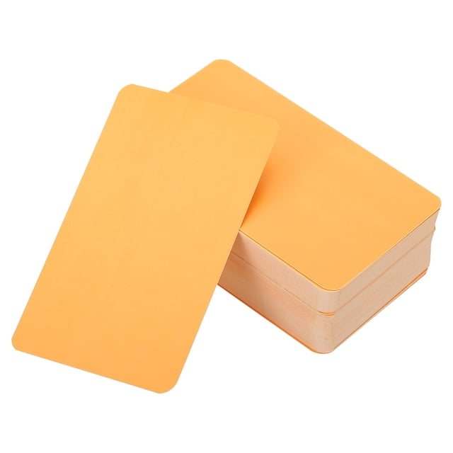 Unique Bargains 3.5' x 2' Blank Paper Business Cards, 90 Pack Small Index Flash Cards Words Message Note Card, Orange