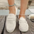 thumbnail image 2 of Xfvqtps Mocassins Décontractés pour Femmes à Enfiler Chaussures Plates Confortables Automne Respirantes Bout Rond Mocassins avec Semelle Intérieure Coussinée Chaussures de Marche Légères Blanc, 2 of 9