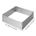 thumbnail image 3 of BMYJ Cake Ring Stainless Steel Adjustable, Rectangle Shaped Detachable Mousse Cake Cutter, DIY Baking Tool, Cake Cutter, and Baking Mold for Birthday Cake, Dessert, and Pastry, 3 of 8