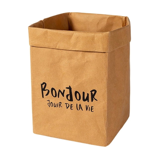 Ohufall Washable Thickened Kraft Paper Bag Waterproof Storage for Kitchen Refrigerator Green Plants Pot Home Decor