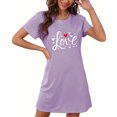thumbnail image 4 of Amzcrzy Pyjamas pour Femmes Mode Imprimé Cœur Valentines Day Robe Décontractée Confortable à Manches Courtes Chemises de Nuit pour Femmes Valentines Day Cadeaux, 4 of 5