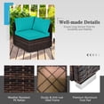thumbnail image 4 of Patiojoy 6PCS Wicker Patio Sectional Conversation Furniture Set with Coffee Table & Seat Cushions Turquoise, 4 of 6