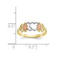 thumbnail image 4 of Bague Promesse en Or 10K Jaune et Blanc avec Cœur et Fleur, 4 of 5