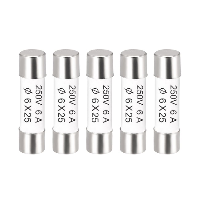 Unique Bargains Ceramic Cartridge Fuses 6A 250V Ceramic Fuses Fast Blow for Amplifier Energy Saving Lamp Ballast 5pcs