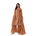 thumbnail image 1 of Wedding Party Wear Kurti Palazzo Dress, All Size Straight Kurta with Sharara, 1 of 5