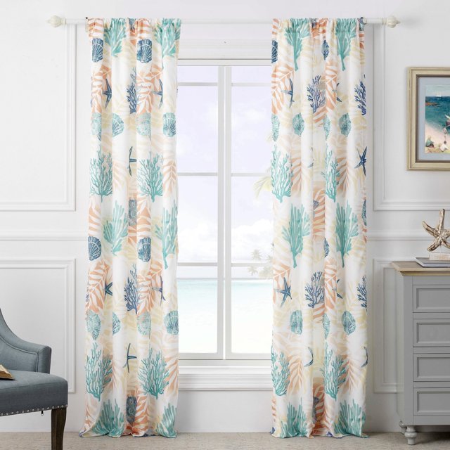 Greenland Home Fashions Montego Window Panel Pair Aqua