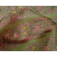 thumbnail image 4 of oneOone Silk Tabby Fabric Leaves & Floral Block Print Fabric By Yard 42 Inch Wide, 4 of 4