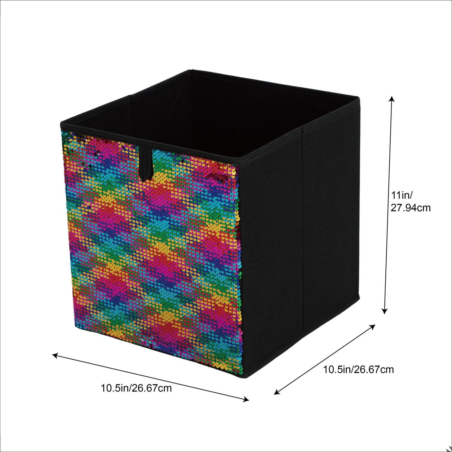 Mainstays Storage Cube Fabric Basket Bin - Foldable, Great for Nursery, Playroom, Closet, Home Organization