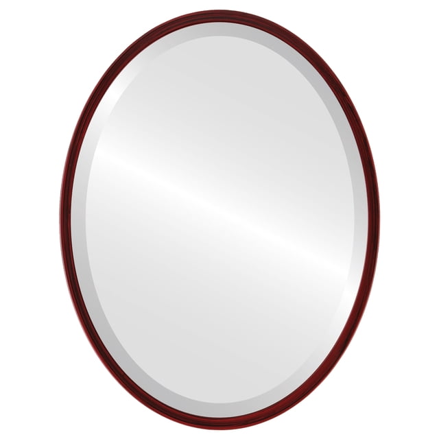 London Framed Oval Mirror - Black Cherry - 19" x 25"