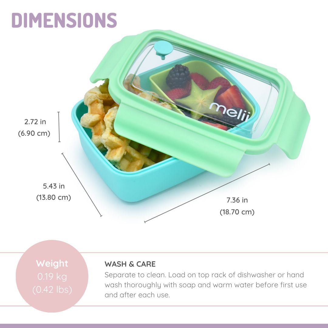 Melii Boîte Bento avec Séparateur Amovible - bleu - 880 ml - 1 unité