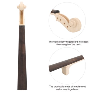 Fait de Bois d'Érable et Ébène Touche Manche Érable Manche de Violon, Manche de Violon, Accessoires pour les Amateurs d'Instruments de Spectacle Formation Débutant