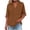 270-Brun, variante sur Craaazy Blouse Femme en Coton et Lin Uni Col en V Manches 3/4 Haut Henley Décontracté avec Boutons pour Usage Quotidien Cadeaux