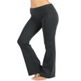thumbnail image 1 of CHUANK Womens & Plus Stretch Cotton Fold-Over High Waist Bootcut Workout Flared Yoga Pants, 1 of 4