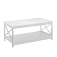 thumbnail image 1 of Pemberly Row Modern Coffee Table with Shelf in White Wood Finish, 1 of 5