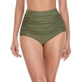 thumbnail image 3 of RELLECIGA Women's High Waisted Ruched Bikini Bottom, 3 of 6