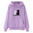 thumbnail image 2 of Rbaofujie Chandails à Capuchon Mignons pour Femmes Chandail à Capuchon d'Hiver Chandail Molletonné Chandail Hauts à Manches Longues Confortable Violet Chandail pour Femmes, 2 of 6