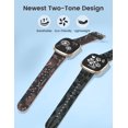 thumbnail image 2 of Wearlizer 2 Packs Compatible with Fitbit Versa 4 Bands/Versa 3 Bands/Sense 2 Bands/Sense Bands for Women, Pretty Two-tone Floral Engraved Silicone Straps, Cute Flower Pattern Sport Wristband Bracelets, 2 of 6
