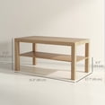 thumbnail image 3 of HOMCOM 2 Tier Coffee Table with Storage Shelf for Living Room, Nature Wood, 3 of 10
