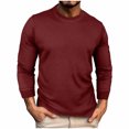 thumbnail image 1 of AherBiu Chandails à Manches Longues pour Hommes Col Ras du Cou Coupe Décontractée Hauts Automne Hiver Décontractés Amples Légers Chandail, 1 of 5