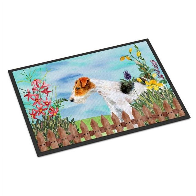 Carolines Treasures CK1212MAT Fox Terrier Spring Indoor or Outdoor Mat - 18 x 27 in.