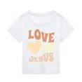 thumbnail image 2 of Chemise à Manches Longues pour Enfants Filles Chemise Ajustée à Manches Longues T-Shirt Imprimé Graphique Col Rond Manches Courtes T-Shirts Été Mignons Tendance Hauts Vêtements, 2 of 3